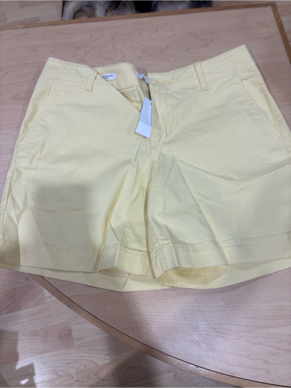 Loft Women’s Yellow Cotton Blend Casual Shorts